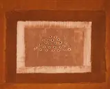 "Okpo" by Romuald (Romuald Hâtozoumê) Hazoumé, 1996, Mischtechnik auf Leinwand, sold Apr 2024