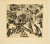 Marc Chagall, Chemin de Croix, 1967, Aquatintaradierung auf De Haesbeek (Wasserzeichen)
