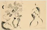 Marc Chagall, Litho pour un Catalogue (Vase aux Amoureux), 1959, Lithografie auf Velin