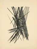 L 16 by Hans Hartung, 1957, Lithografie auf BFK (Wasserzeichen), sold Apr 2024