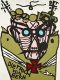 Jonathan Meese, Dietrich v. Bern in Drachenhaut (...), 2005, Farbholzschnitt auf Somerset (Wasserzeichen)