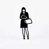Julian Opie, Handbag, 2018, Acrylglasfigur aufgesteckt auf Acrylglassockel. In der originalen Box mit dem originalen Etikett