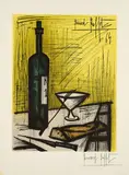 Bernard Buffet, Le pain et le vin, 1964, Farblithografie auf BFK RIVES (Wasserzeichen)