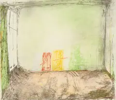 Klaus Fußmann, Interieur, 1974, Farblithografie auf Bütten