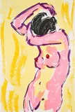 Luciano Castelli, Frauenakt, 1990, Farbserigrafie auf leichtem Karton