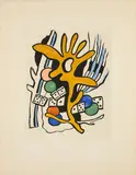 Fernand Léger, Les dominos, 1952, Farbradierung auf Bütten