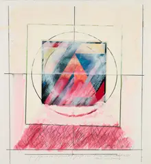 Otto Herbert Hajek, Ohne Titel, 1994, Mischtechnik, collagiert auf gefaltetem Bütten