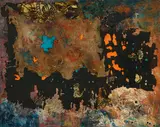 Ernst Leyden, Ohne Titel, 1964, Mischtechnik, collagiert, auf Leinwand