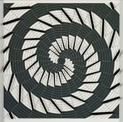 Komposition 702 by Marcello Morandini, 2020, Serigrafie auf Acryl über Serigrafie auf Baumwollpapier in Holzrahmen, sold Jan 2024