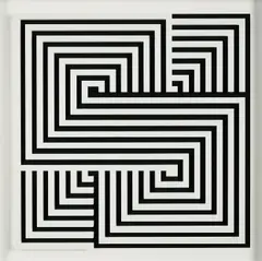 Marcello Morandini, Komposition 714, 2020, Farbserigrafie auf Acrylglas über Serigrafie auf Baumwollpapier. In Holzrahmen