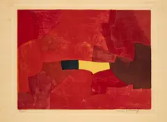 Serge Poliakoff, Composition lie-de-vin, jaune et noire, 1961, Farblithografie auf BFK RIVES (Wasserzeichen)