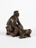 Alfred Hrdlicka, Nymphe und Satyr, Bronze, braun patiniert