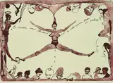 Cornelia Schleime, Er winkte zum Abschied und ich verlor meinen Arm im Schnee, 2002, Farblithografie auf Arches (Wasserzeichen)