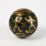 A. R. Penck, Kugel 3, Bronze, dunkelgrün patiniert und teilpoliert