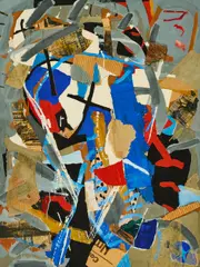 Gregor Hiltner, Ohne Titel, 1987, Mischtechnik, collagiert auf Hartfaser