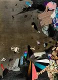 Luis M. Alonzo-Barkigia, "Poli-Episode", 2006, Mischtechnik, collagiert auf Vinyl