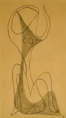 Sitzender Akt by Henri Laurens, Um 1950, Kohle auf dünnem Velin, sold Apr 2024