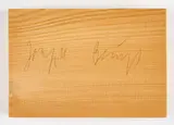 Joseph Beuys, Holzpostkarte, Fichtenholz, einseitig bedruckt (Serigrafie)