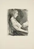 Max Liebermann, Lesendes Mädchen, 1896, Lithografie auf Maschinenbütten