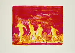 Rasende Irre by Daniel Richter, 2001, Farblithografie auf Velin, sold Jun 2024