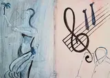 Sigmar Polke, Ohne Titel (Notenschlüssel), 1985, Farboffsetlithografie auf Velin