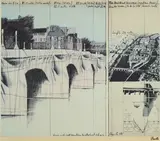 Christo, Le Pont Neuf Empaqueté, Paris, 1975-85, Farboffset auf Velin