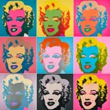 Andy Warhol, Marylin, Serie von 10 Farbserigrafien auf leichtem Karton