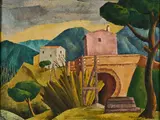 Friedrich Josef Ruland, Südliche Landhäuser, Öl auf Leinwand