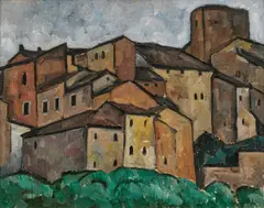 Alexander Kanoldt, Studie San Gimignano, 1913, Öl auf Leinwand