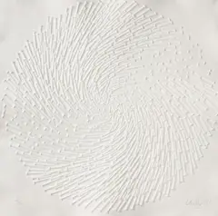 Günther Uecker, Große Spirale, 2010, Prägedruck auf handgeschöpftem Bütten