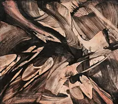 Karl Otto Götz, "Falan", 1957, Mischtechnik auf Leinwand