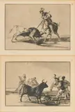 Francisco Goya, Stierkampf. Blätter 11 und 12 (Aus: Tauromaquia), Jeweils: Radierung auf Papier