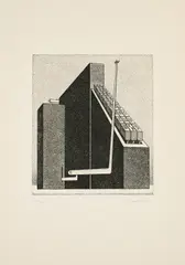 Konrad Klapheck, Der Gesetzgeber, 1980, Aquatinta auf Hahnemühle (Wasserzeichen)