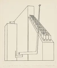 Konrad Klapheck, Der Gesetzgeber, 1980, Aquatinta auf Hahnemühle (Wasserzeichen)