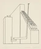 Konrad Klapheck, Der Gesetzgeber, 1980, Aquatinta auf Hahnemühle (Wasserzeichen)