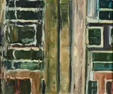 Roland Ladwig, Fassade, 1972, Öl auf Leinwand