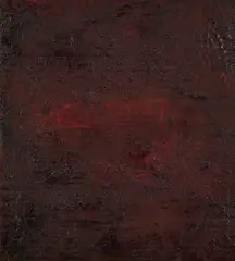 Bernd Lohaus, Ohne Titel, 1956, Öl auf Pappe auf farbig gefasstem Holz. In Plexiglasrahmen