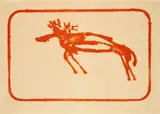 Joseph Beuys, Elch, 1975, Farblithografie auf Richard de Bas (Wasserzeichen)