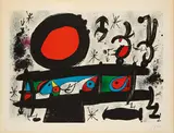 aus: Homenatge a Joan Prats by Joan Miró, 1971, Farblithografie auf Bütten, sold Apr 2024