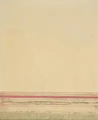 Peter Royen, Ohne Titel, 1972, Mischtechnik auf collagiertem Leinenstreifen auf Leinwand