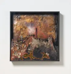 HA Schult, "Vor Ort", 1975-79, Mischtechnik und Assemblage in Objektkasten