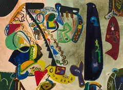 Ursula Schultze-Bluhm, "Verwundert", 1951, Öl auf Hartfaser