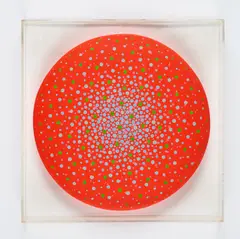 Kuno Gonschior, "Rund Konvex Leuchtfarbe", 1964, Acryl auf Leinwand über Holz. In Plexiglasrahmen
