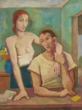 Karl Hofer, Das Paar, 1945, Öl auf Rupfen
