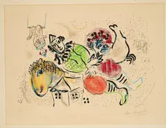Marc Chagall, Le cirque ambulant, 1969, Farblithografie auf Arches (Wasserzeichen)