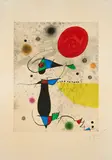 Joan Miró, L'Attrape-soleil, 1975, Tuschlavierung, Aquatintaradierung und Prägedruck auf Velin