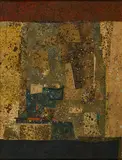 Max Papart, "Amande bleue", 1960/1964, Mischtechnik, collagiert auf Leinwand