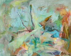 Bernard Schultze, "Vor Blau", 1998/99, Öl auf Leinwand