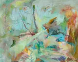 Bernard Schultze, "Vor Blau", 1998/99, Öl auf Leinwand