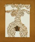 Al Hansen, "Zamalek Venus", 1990, Abgebrannte Streichhölzer, collagiert auf Velin